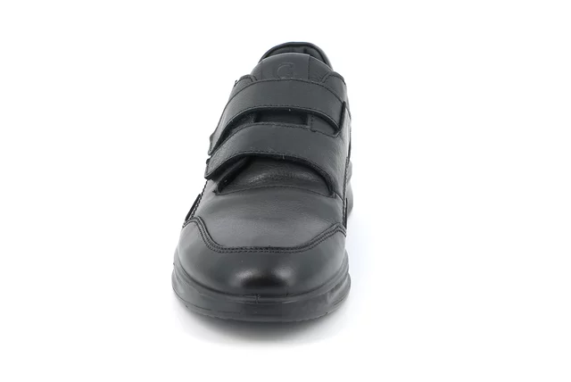 Total-black shoe with double strap closure | BONN SC2959 - BLACK | Grünland