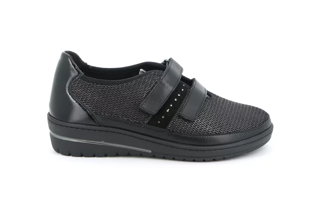 Komfort-Schuhe mit doppeltem Klettverschluss | NILE SC4160 - SCHWARZ | Grünland