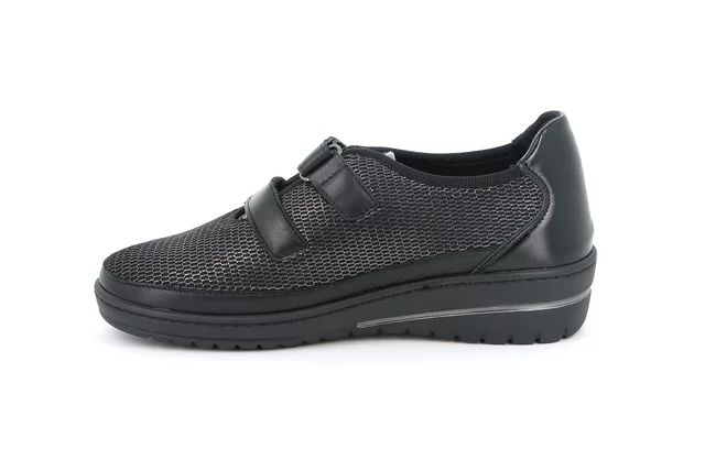 Komfort-Schuhe mit doppeltem Klettverschluss | NILE SC4160 - SCHWARZ | Grünland