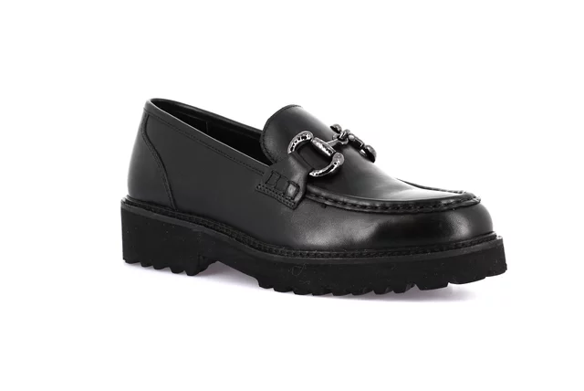 Mocassino donna in vera pelle | AURE SC4224 - NERO | Grünland