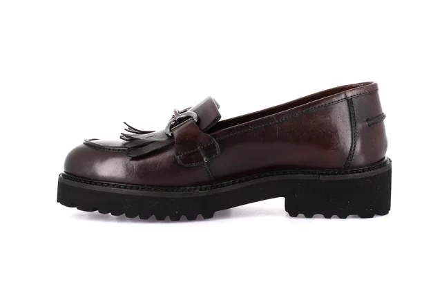 Moccasin with tassels in genuine leather | AURE SC4225 - TESTA DI MORO | Grünland