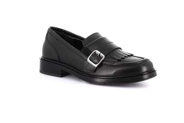 Women's moccasin in genuine leather | AFFE SC4357 - BLACK | Grünland