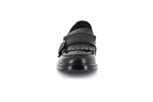 Women's moccasin in genuine leather | AFFE SC4357 - BLACK | Grünland