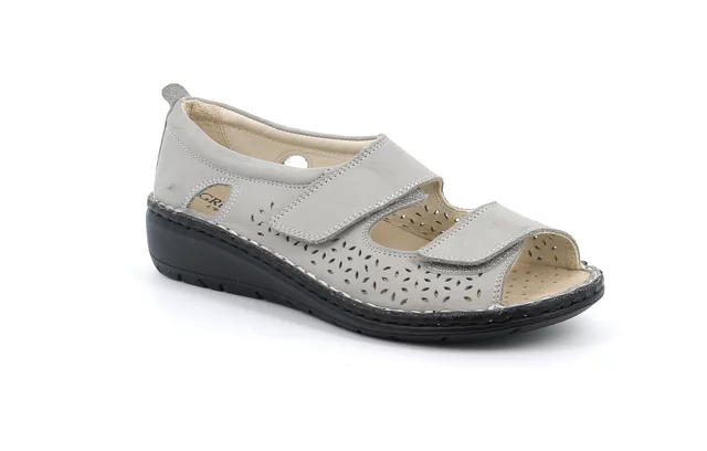 Open shoe with double velcro closure |NILE SC4881 - grey