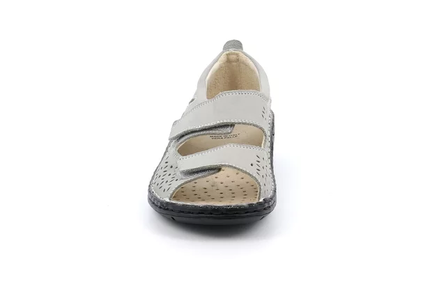 Offener Schuh mit doppeltem Klettverschluss | NILE SC4881 - GRAU | Grünland