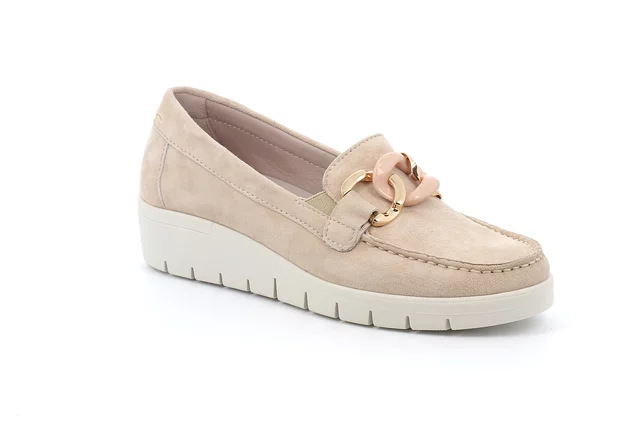 Wildleder-Slip on für Damen | TAFA SC5221 - BEIGE | Grünland