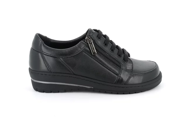 Total black stretch shoe with side zip | NILE SC5399 - BLACK | Grünland