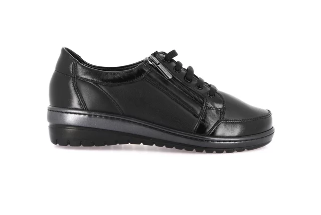 Total black stretch shoe with side zip | NILE SC5399 - BLACK | Grünland