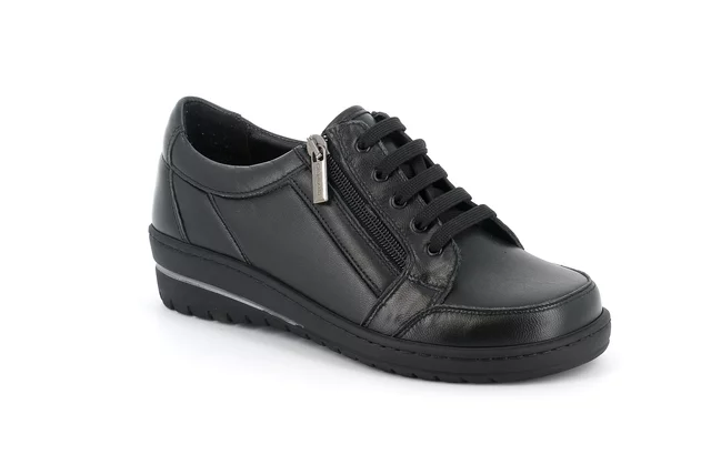 Total black stretch shoe with side zip | NILE SC5399 - black