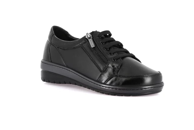 Total black stretch shoe with side zip | NILE SC5399 - BLACK | Grünland