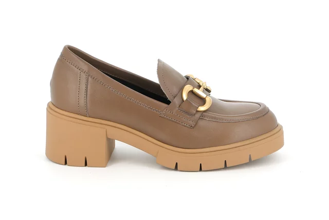Moccasin with heel and horsebit | ZAME SC5578 - TAUPE | Grünland