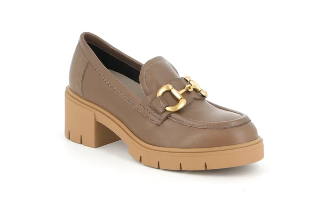Moccasin with heel and horsebit | ZAME SC5578 - TAUPE | Grünland
