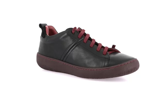 Sneaker urban con lacci elastici | IMOD SC5609 - NERO-BORDO' | Grünland