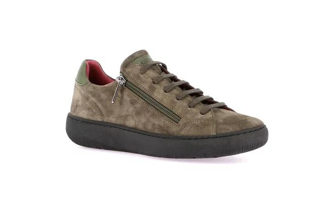 Sneaker in camoscio con zip | IMOD SC5610 - oliva