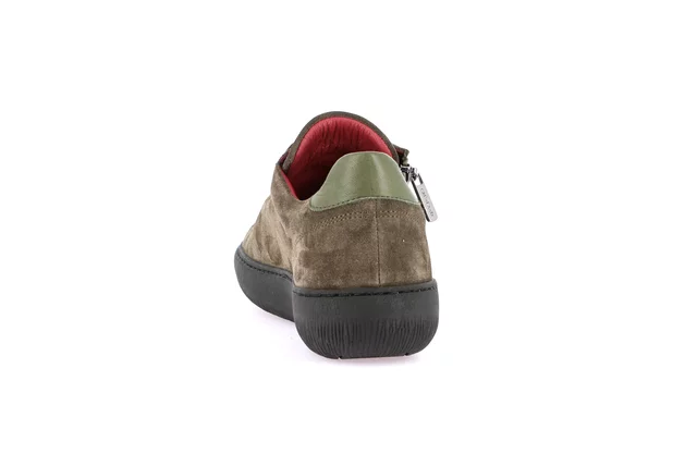 Sneaker in suede with side zip | IMOD SC5610 - OLIVA | Grünland