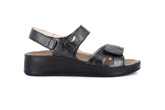 Sandalo comfort con leggera zeppa | DIDA SE0150 - NERO | Grünland