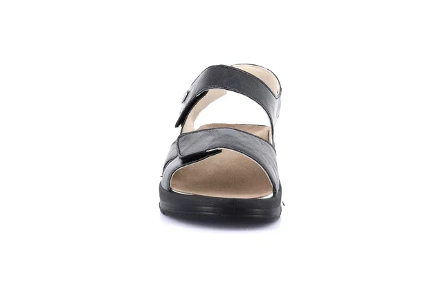 Sandalo comfort con leggera zeppa | DIDA SE0150 - NERO | Grünland