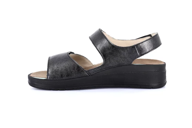 Sandalo comfort con leggera zeppa | DIDA SE0150 - NERO | Grünland