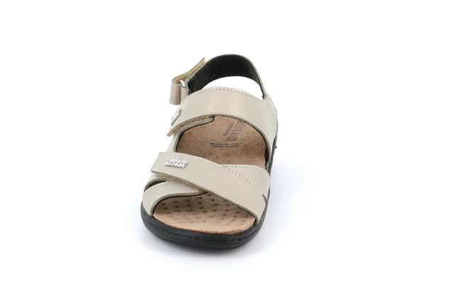 Sandale mit Strass | ESTA SE0416 - PLATINO | Grünland