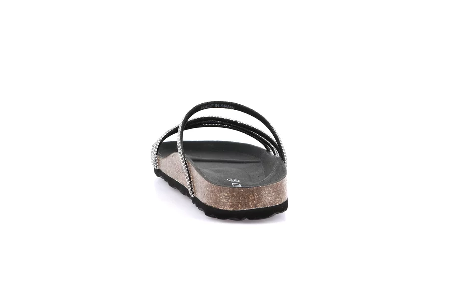 Minimal slipper with glitter | SARA CB0058 - BLACK | Grünland