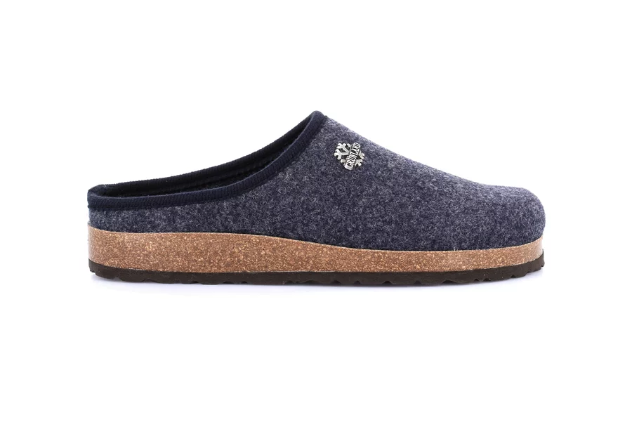 Cork and felt winter slipper | ROBI CB0173 - BLUE | Grünland