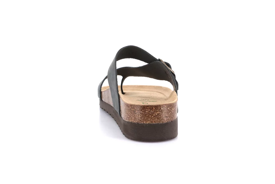 Natural cork and nubuck slipper | HOLA CB0327 - BLUE | Grünland
