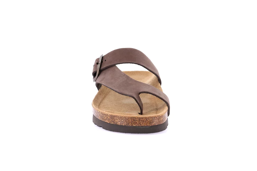 Natural cork and nubuck slipper | HOLA CB0327 - TESTA DI MORO | Grünland