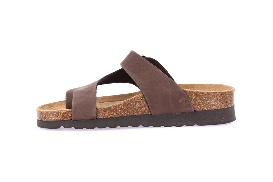 Natural cork and nubuck slipper | HOLA CB0327 - TESTA DI MORO | Grünland
