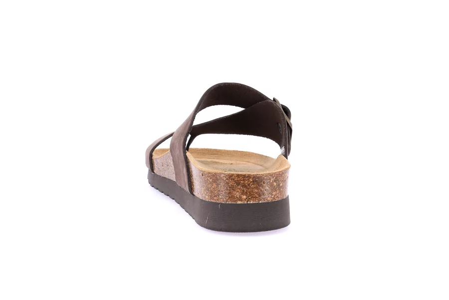 Natural cork and nubuck slipper | HOLA CB0327 - TESTA DI MORO | Grünland