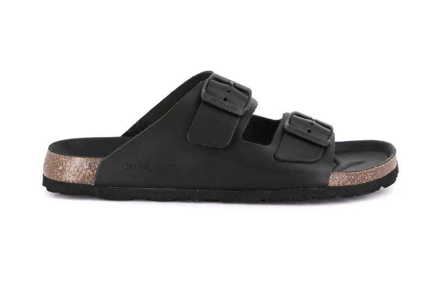 Total black double-buckle slipper | BOBO CB0734 - NERO-NERO | Grünland