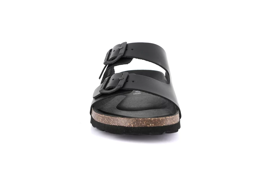 Total black double-buckle slipper | BOBO CB0734 - NERO-NERO | Grünland