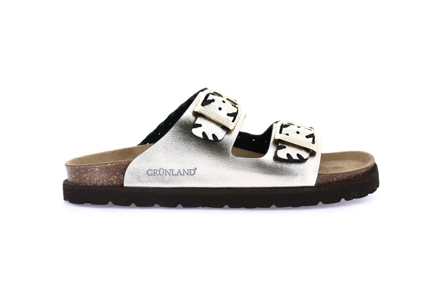Ciabatta metallizzata in sughero naturale | SASA CB0749 - PLATINO | Grünland