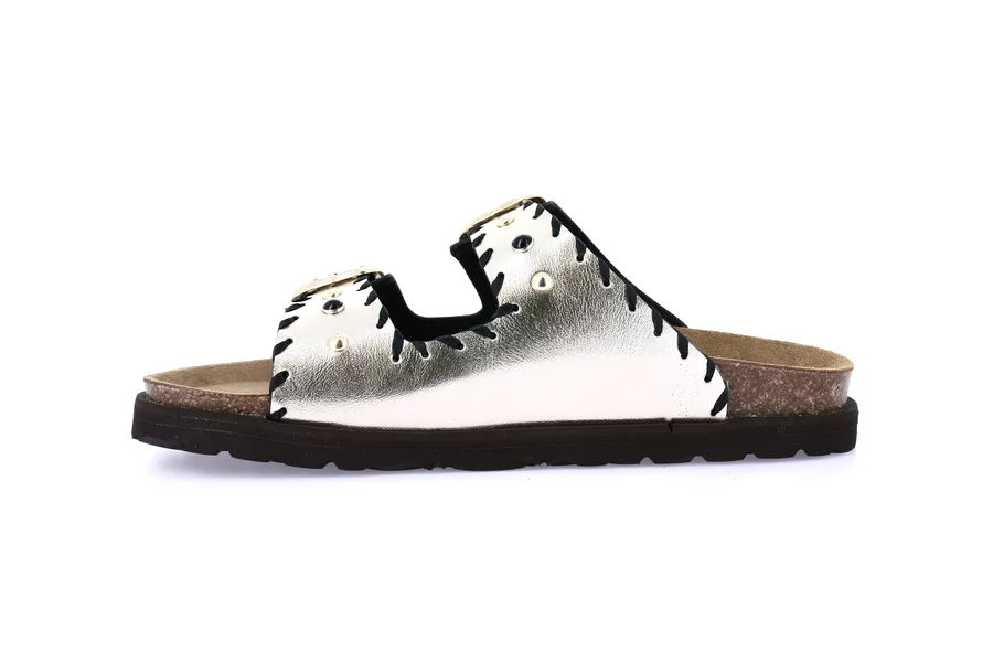 Ciabatta metallizzata in sughero naturale | SASA CB0749 - PLATINO | Grünland