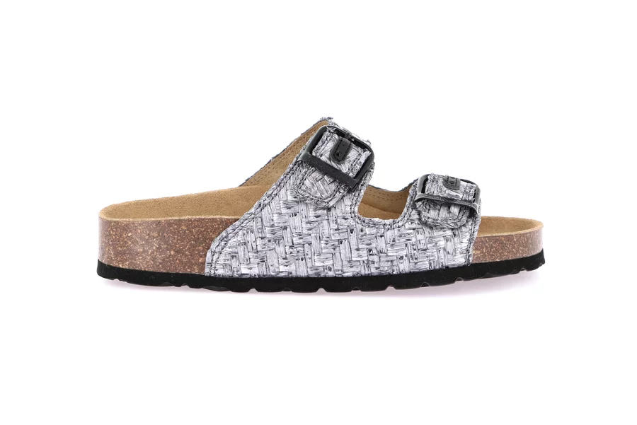 Ciabatta in rafia intrecciata | ENNY CB0774 - NERO | Grünland