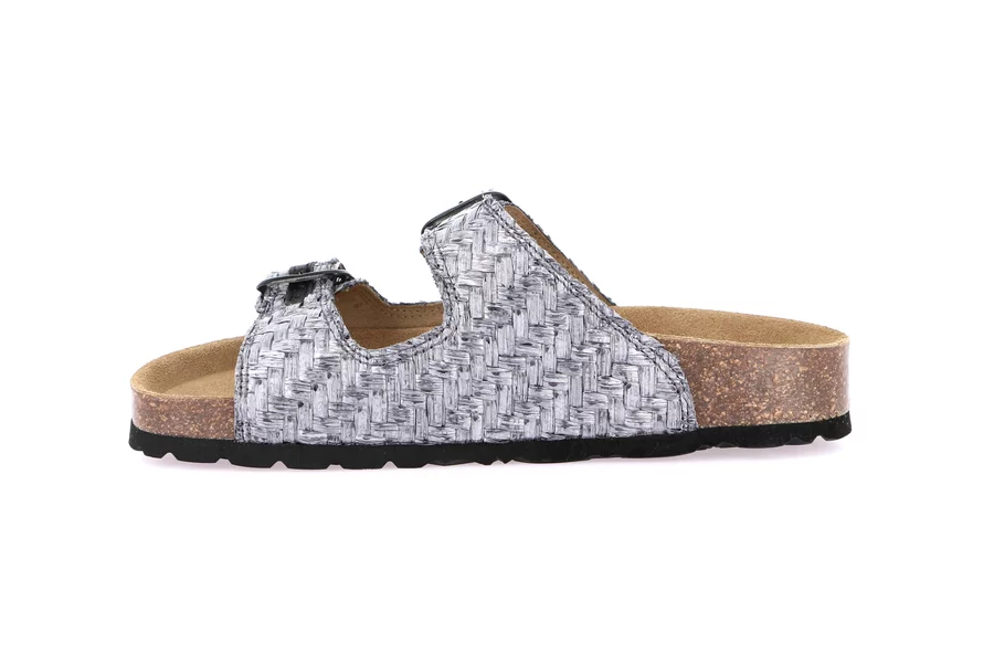 Ciabatta in rafia intrecciata | ENNY CB0774 - NERO | Grünland