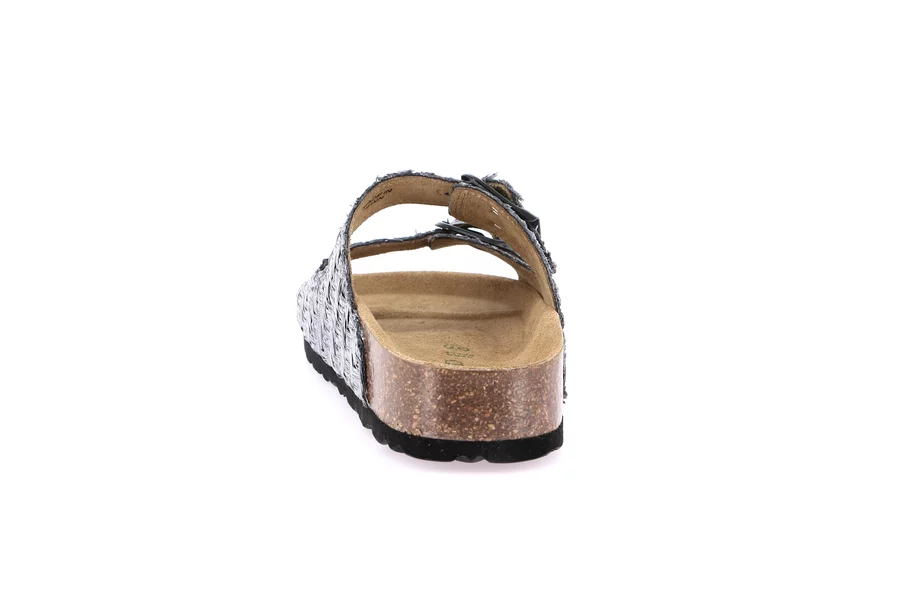 Ciabatta in rafia intrecciata | ENNY CB0774 - NERO | Grünland