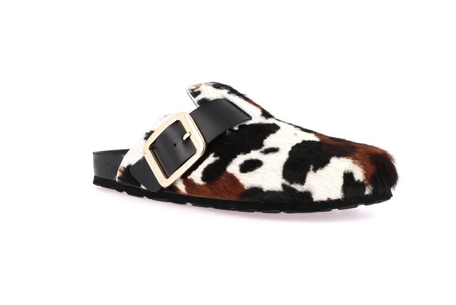 Winter-Hausschuh mit geschlossener Spitze und Animal-Print | SARA