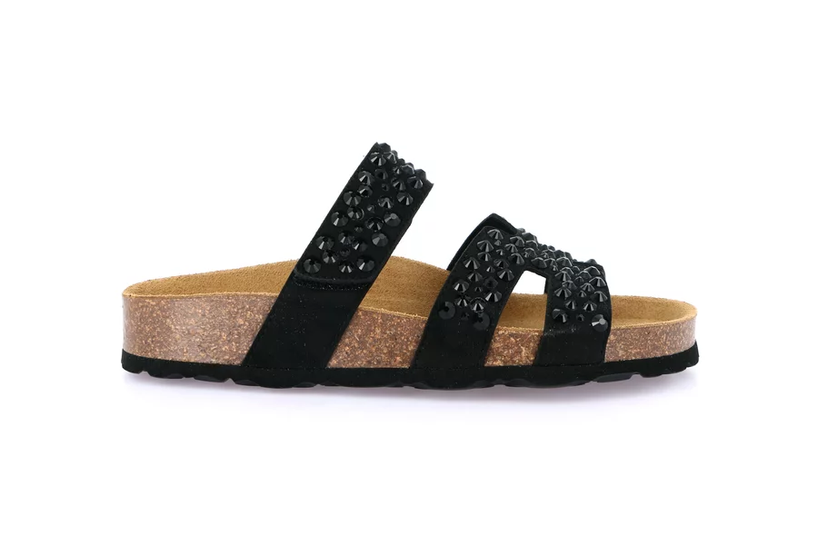 "H" Slipper with adjustable band | ENNY CB0814 - BLACK | Grünland