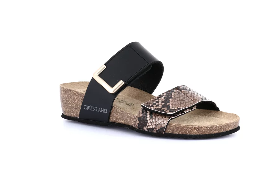 Ciabatta in sughero con leggera zeppa | MEMI CB0818 - NERO | Grünland