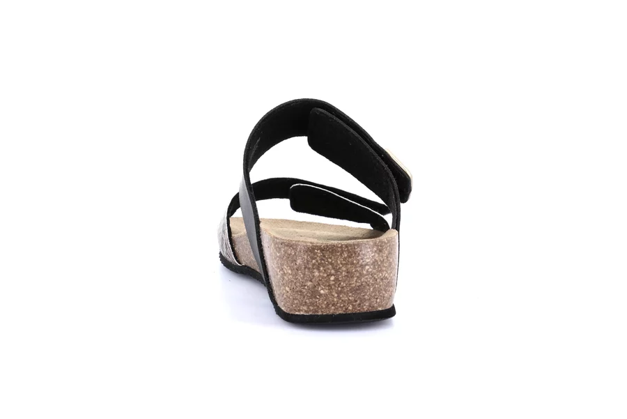 Ciabatta in sughero con leggera zeppa | MEMI CB0818 - NERO | Grünland