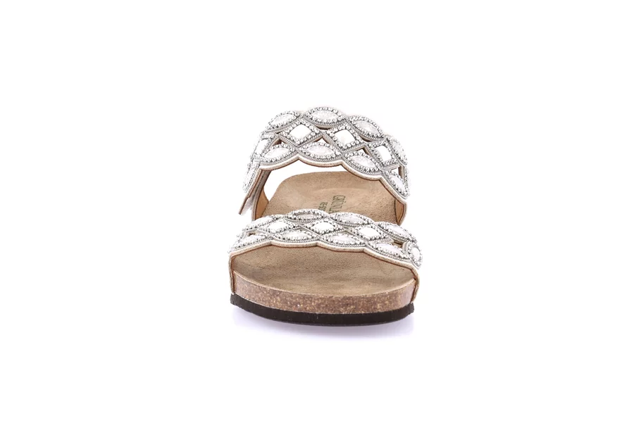 Cork slipper with light wedge | MEMI CB0828 - WHITE | Grünland