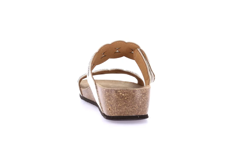 Cork slipper with light wedge | MEMI CB0828 - WHITE | Grünland