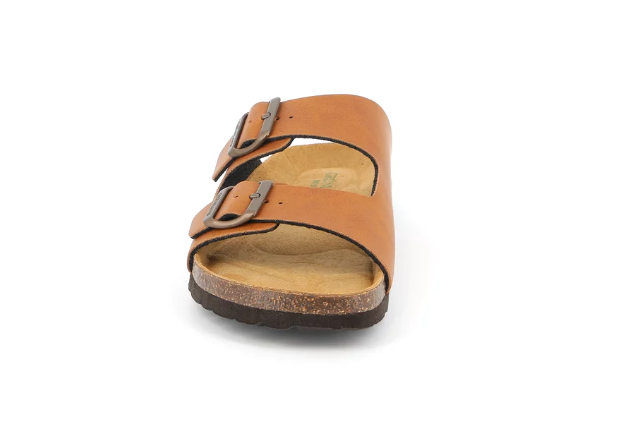 Double Buckle Slipper with Re-Soft footbed | BOBO CB0974 - CUOIO | Grünland