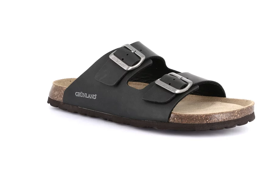 Double Buckle Slipper with Re-Soft footbed | BOBO CB0974 - BLACK | Grünland