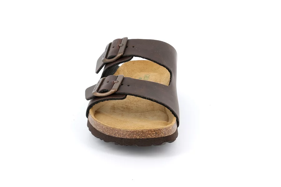 Double Buckle Slipper with Re-Soft footbed | BOBO CB0974 - TESTA DI MORO | Grünland