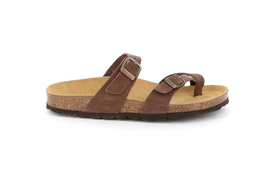 Women's Flip Flop in Cork | SARA CB1050 - BROWN | Grünland