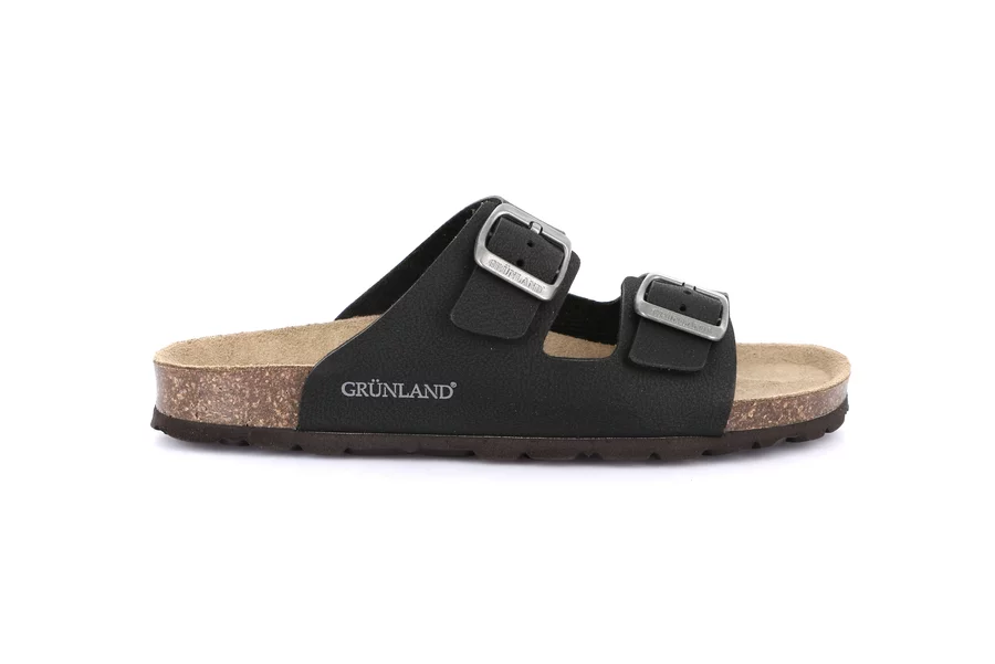 Double buckle slipper | SARA CB1557 - BLACK | Grünland