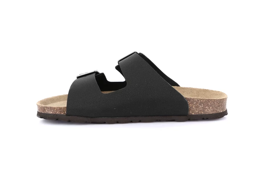 Double buckle slipper | SARA CB1557 - BLACK | Grünland