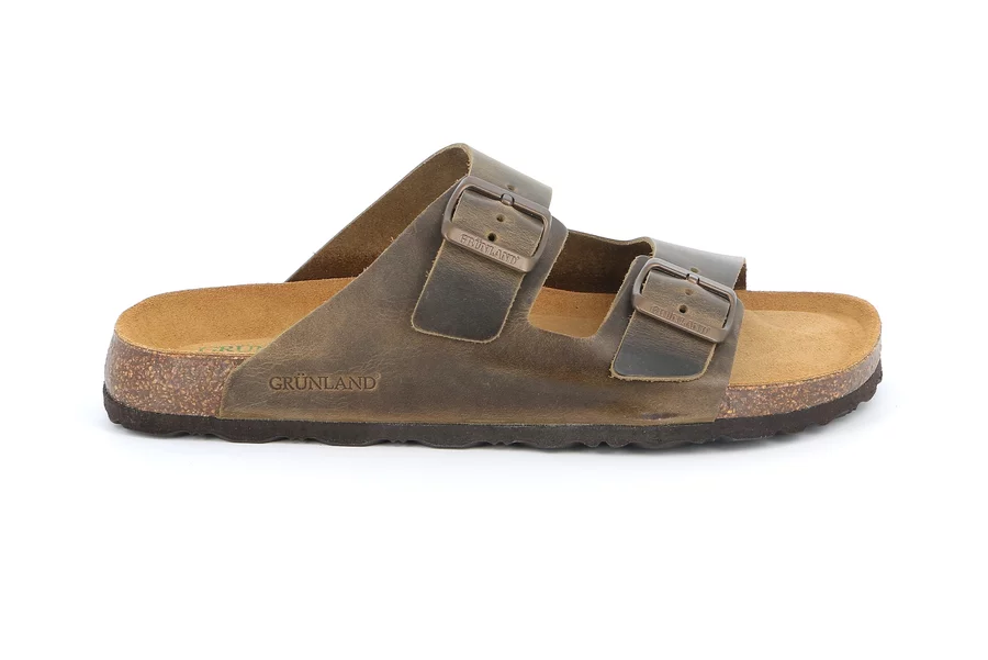 Doppelband-Sandale mit metallfreien Schnallen | BOBO CB1631 - OLIVA | Grünland
