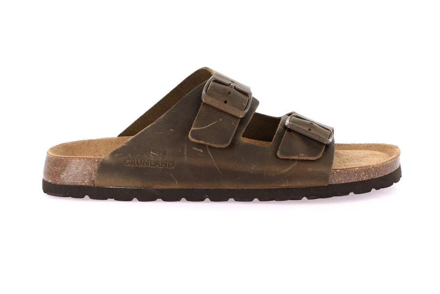 Double band slipper with metal-free buckles | BOBO CB1631 - OLIVA | Grünland